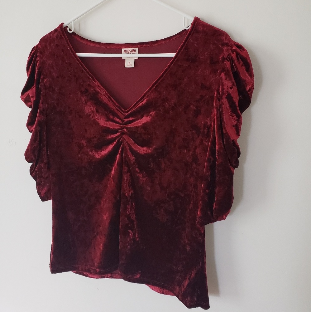 Mossimo red velvet blouse